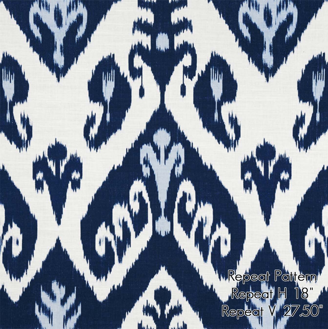 Thibaut Indies Ikat Navy Large Scale Bold Graphic Designer Decorative Throw Pillow Cover Pattern Repeat