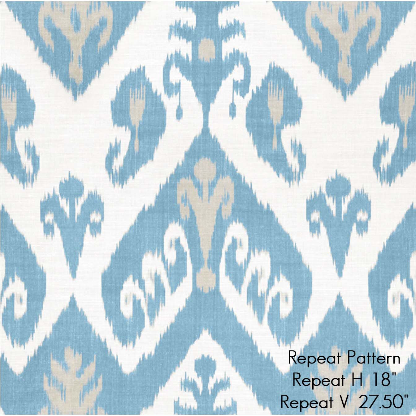 Thibaut Indies Ikat French Blue Large Scale Bold Graphic Designer Decorative Throw Pillow Cover Pattern Repeat