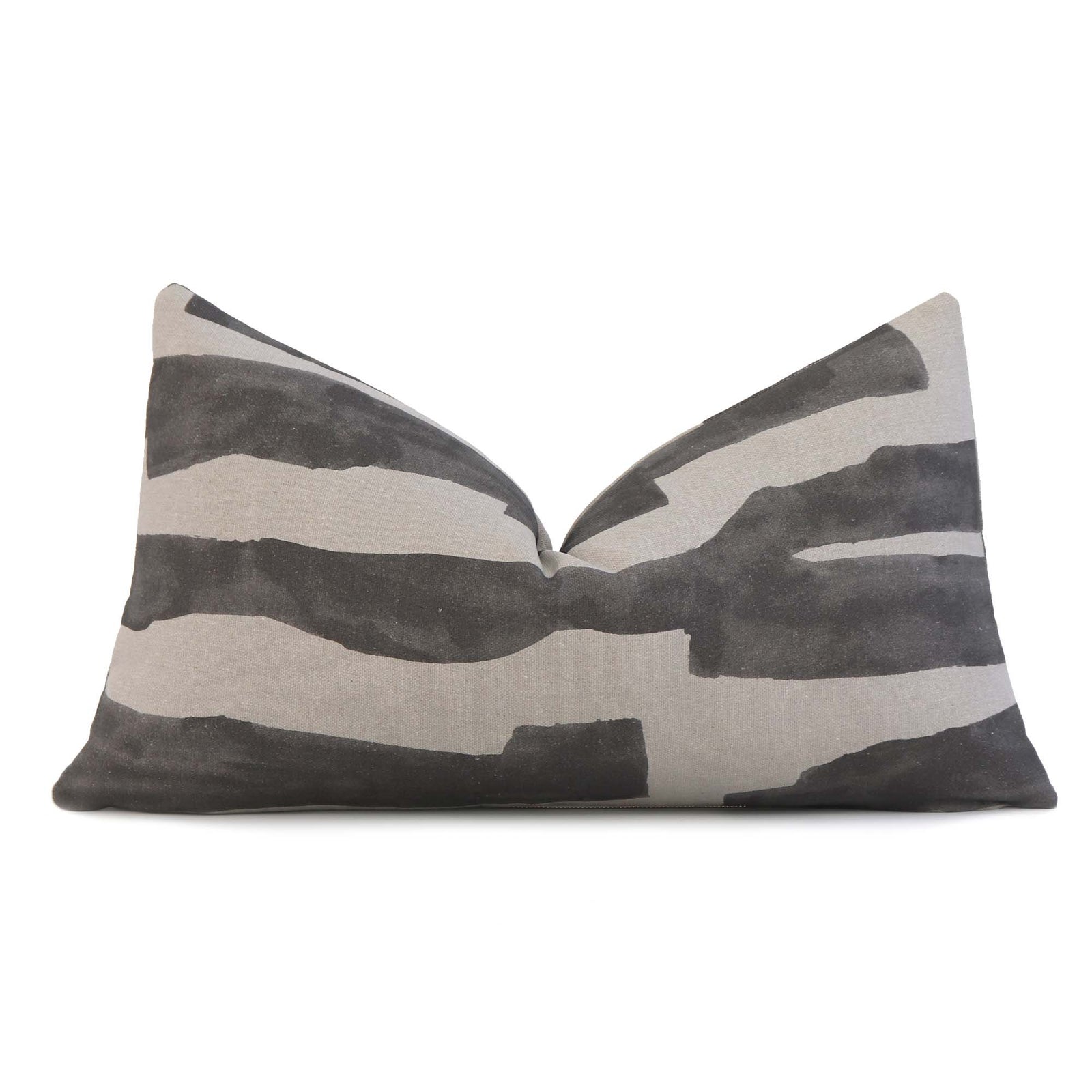 Kelly Wearstler Intargia Raven Painterly Geometric Designer Lumbar Throw Pillow Cover