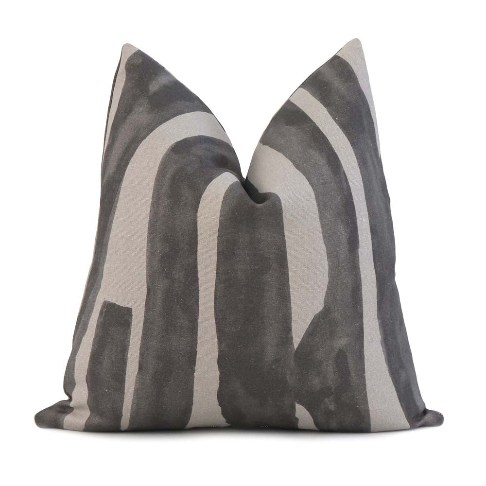 Kelly Wearstler Intargia Raven Painterly Geometric Designer Throw Pillow Cover