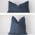 Kelly Wearstler LeeJofa Midnight Blue and Turquoise Stripe Bouclé Designer Throw Pillow Cover Square and Lumbar Sizes