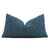 Kelly Wearstler LeeJofa Dadami Marlin Cobalt Denim Blue Woven Linen Striped Designer Lumbar Throw Pillow Cover 