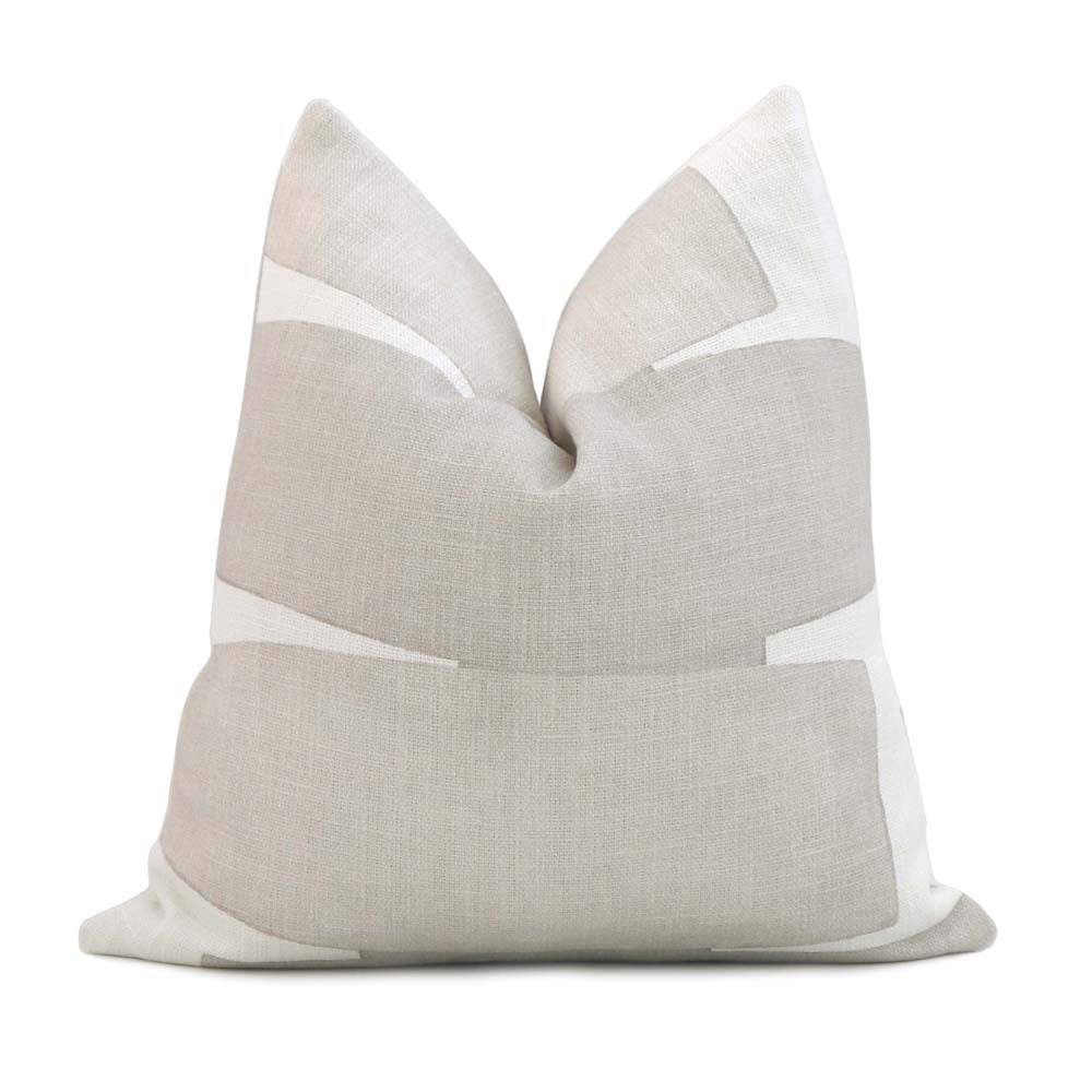 Kravet Stacked Fog Gray Graphic Print Designer Throw Pillow Cover