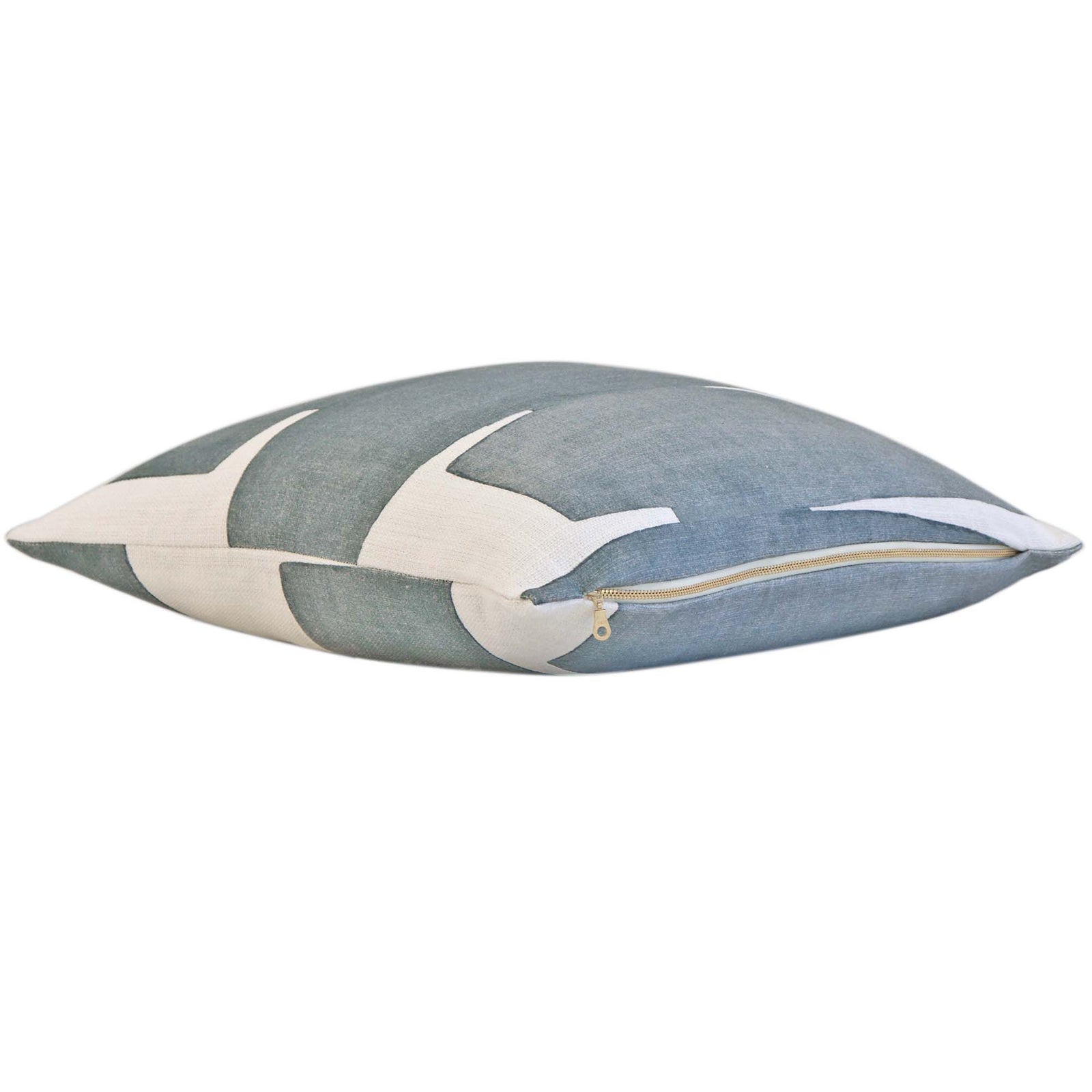 Kravet Couture Art District Stacked Slate Graphic Luxury Designer Throw Pillow Cover with Exposed YKK Gold Zipper