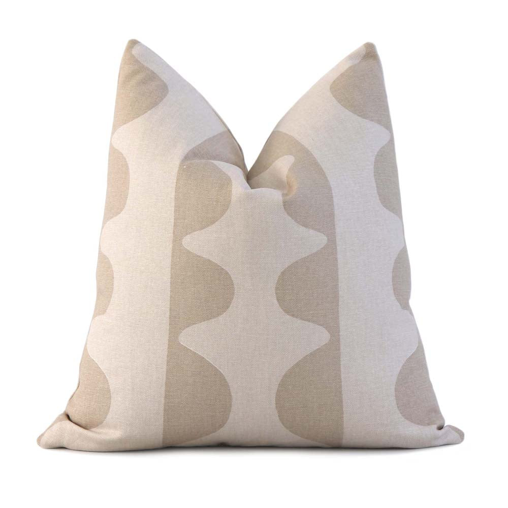 Schumacher Hadiya Williams Drift Hand Painted Wafer Beige and Cream Luxury Designer Throw Pillow Cover