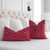 Schumacher Vanderbilt Pink Fuchsia Cut Velvet Designer Luxury Decorative Throw Pillow Cover on Tufted White Bed