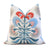 Thibaut Tybee Tree French Blue Coral Orange Floral Block Print Designer Linen Decorative Throw Pillow Cover