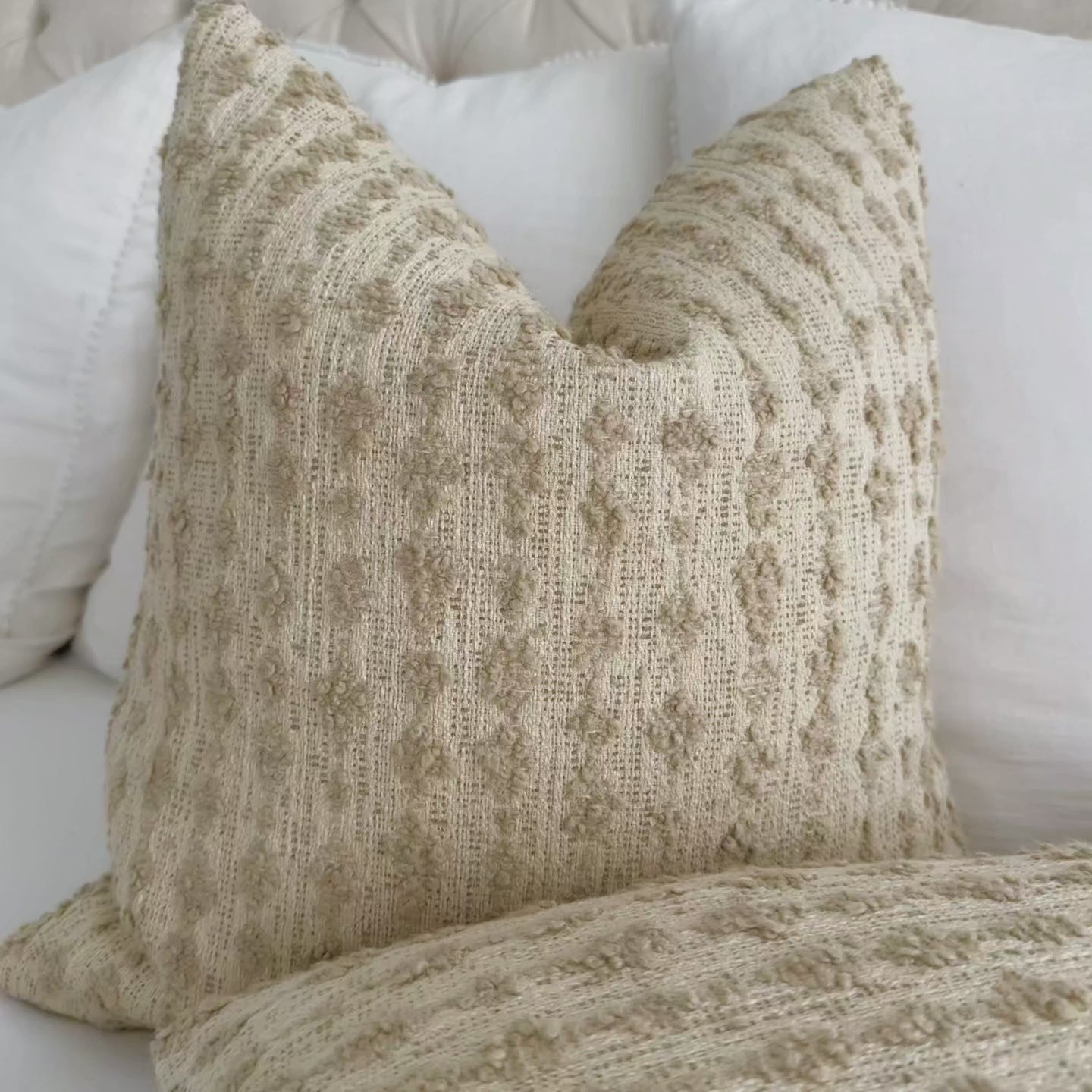 Kelly Wearstler LeeJofa Alabaster Stripe Bouclé Designer Throw Pillow Cover Product Video