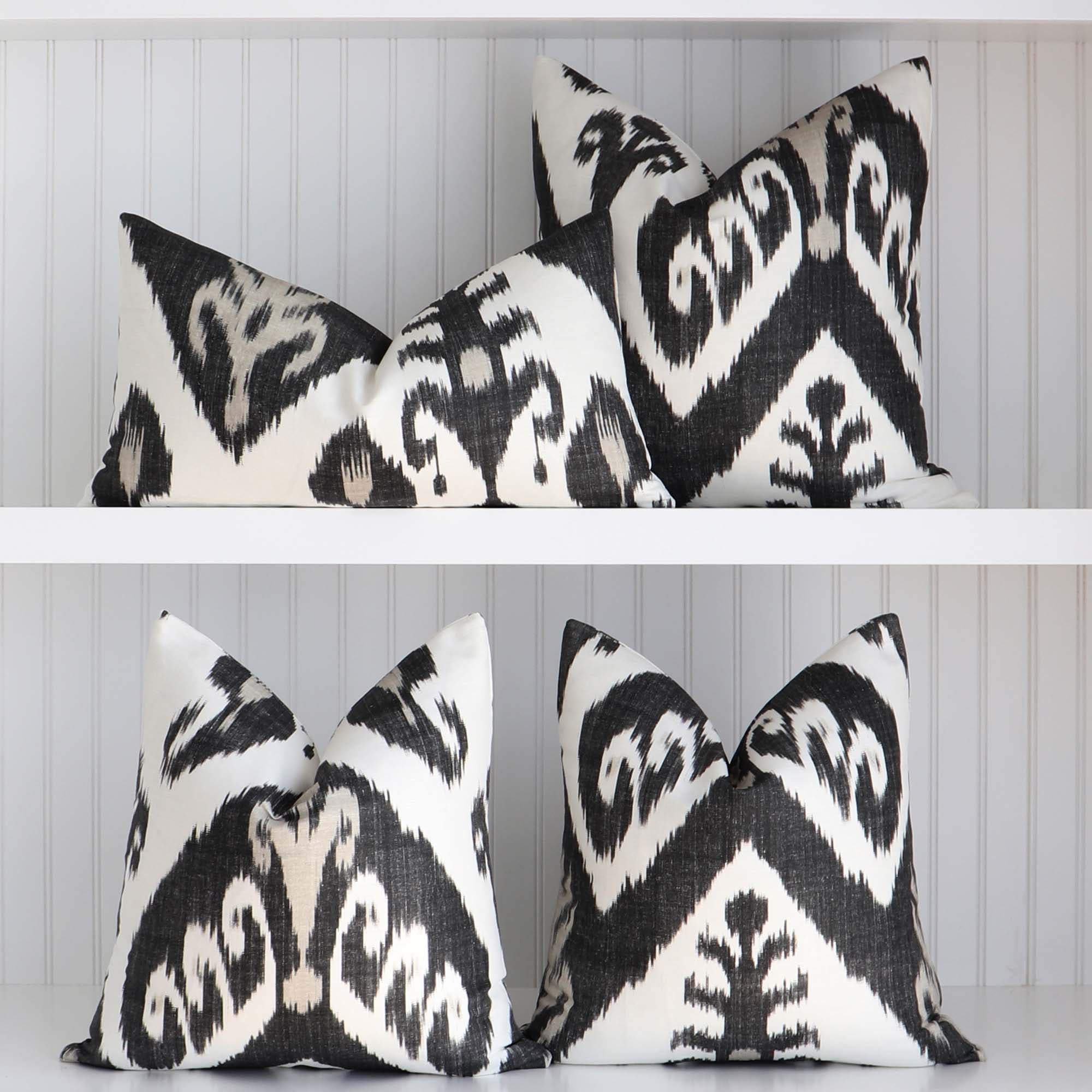 Thibaut Indies Ikat Black Large Scale Bold Graphic Designer Decorative Throw Pillow Cover in Various Patterns Available