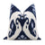 Thibaut Indies Ikat Navy Large Scale Bold Graphic Designer Decorative Throw Pillow Cover in 18x18 inch centered