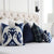 Thibaut Indies Ikat Navy Large Scale Bold Graphic Designer Decorative Throw Pillow Cover in Bedroom
