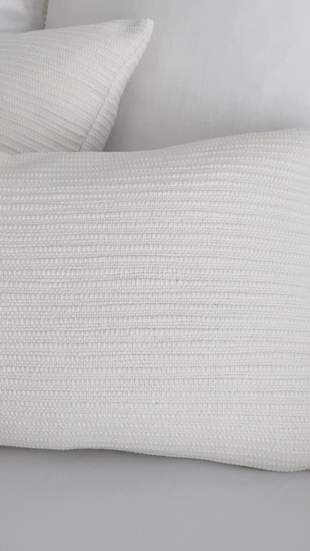 Zak + Fox Jibari Textured White Luxury Designer Throw Pillow Cover Product Video