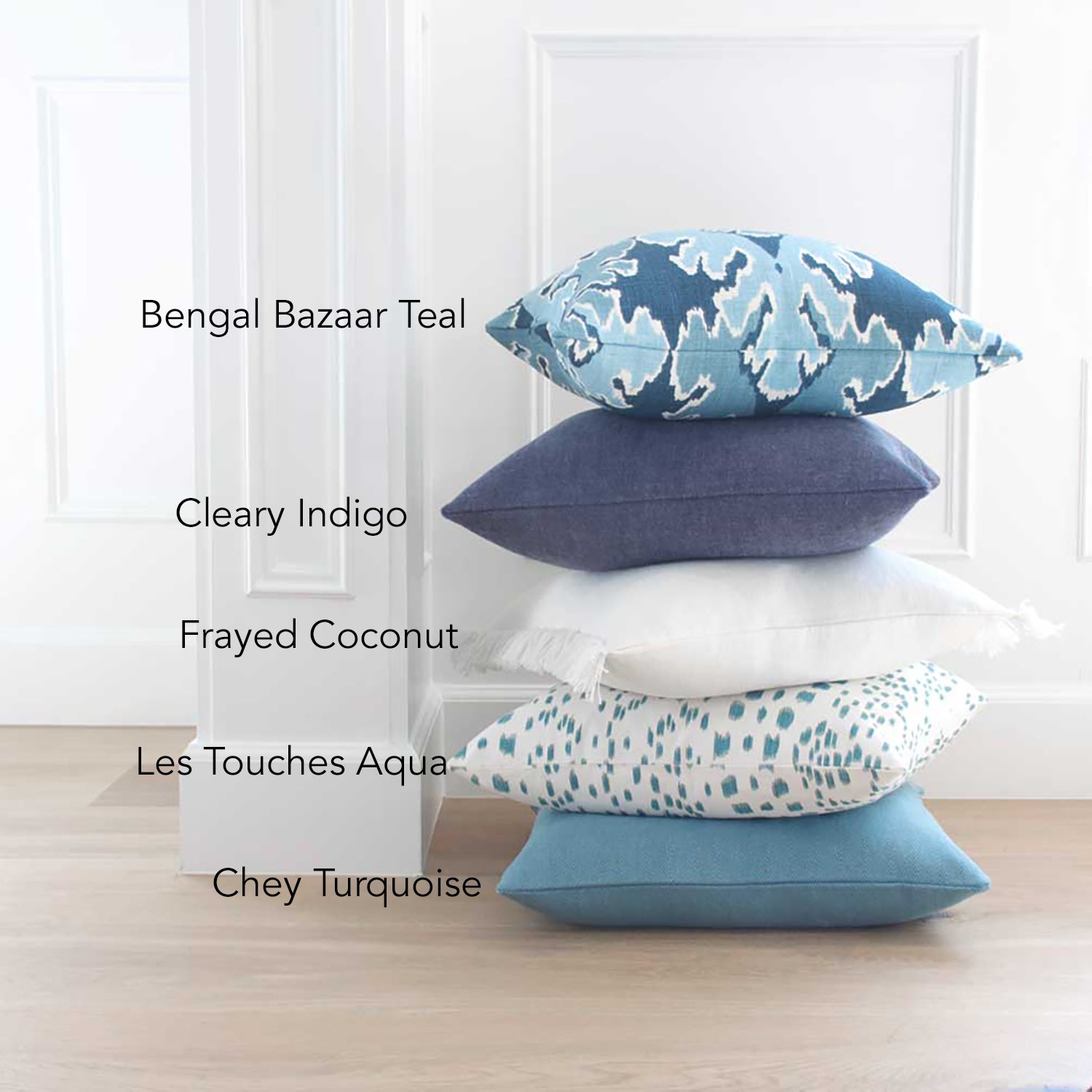 Les Touches Aqua Pillow Cover