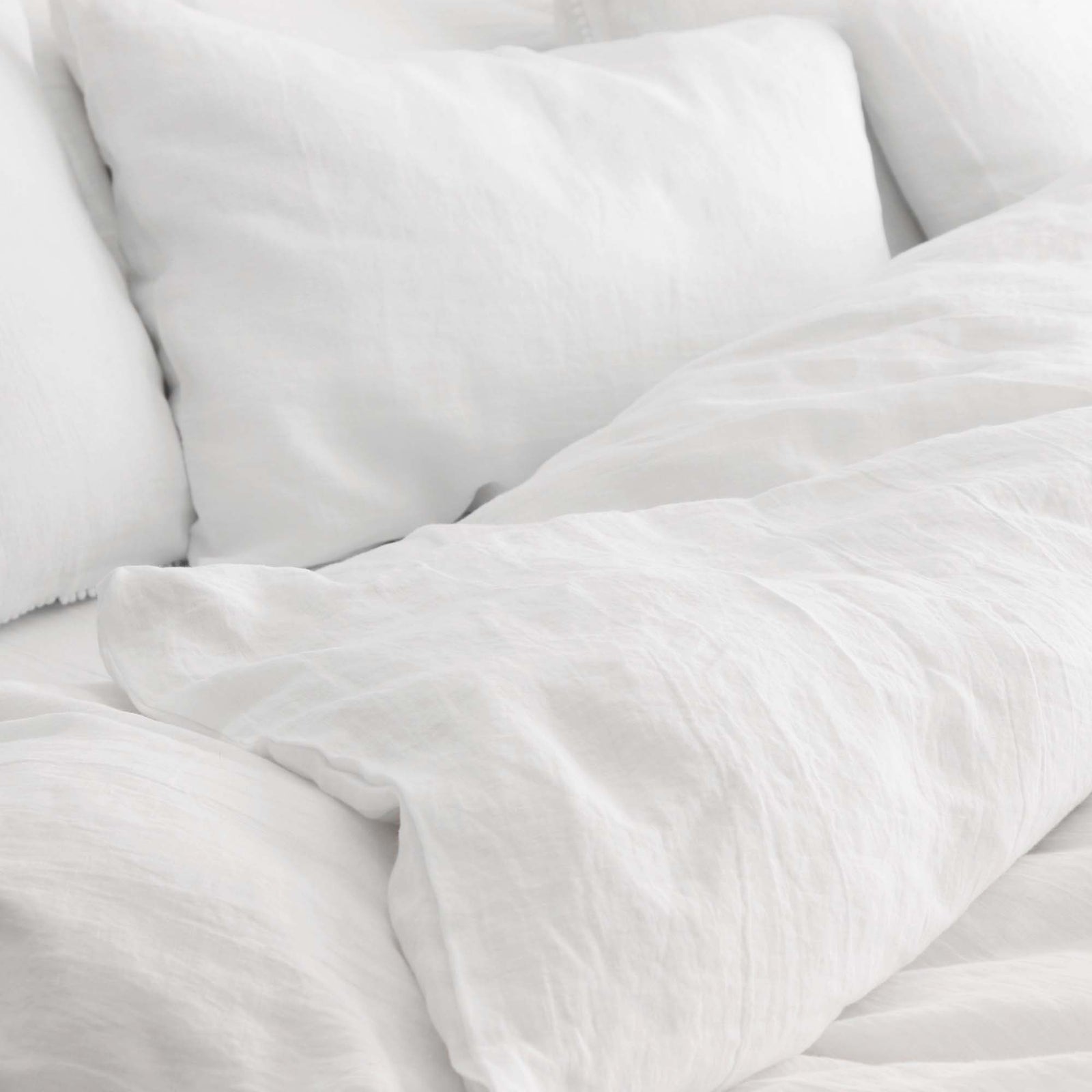 Duvet Cover Closeup of European White Linen OEKO_TEX Bedding Edit alt text
