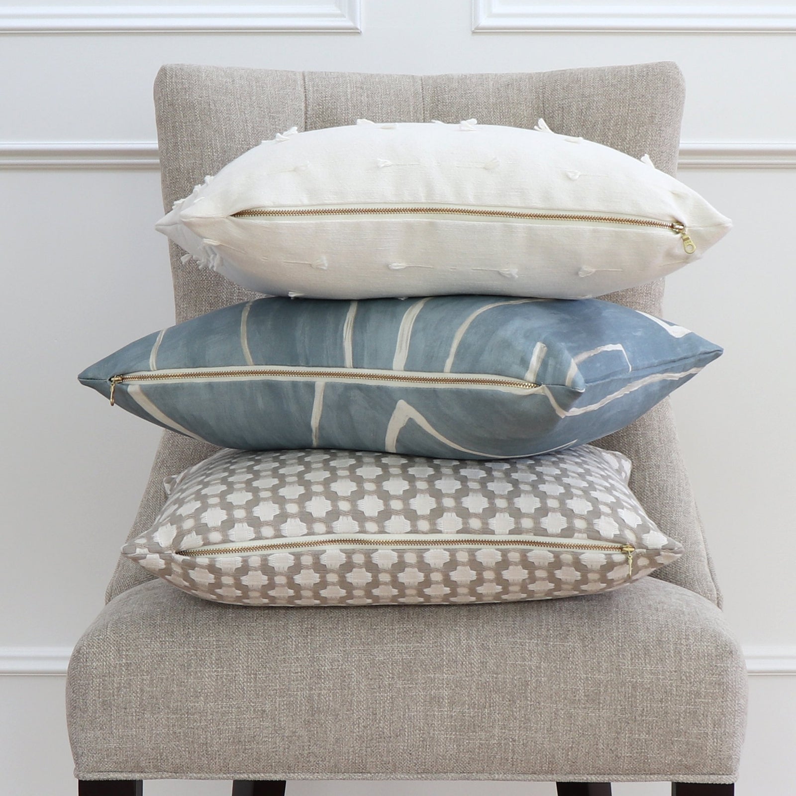 Kelly Wearstler Graffito Deep Sky Throw Pillow Cover with Matching Pillows