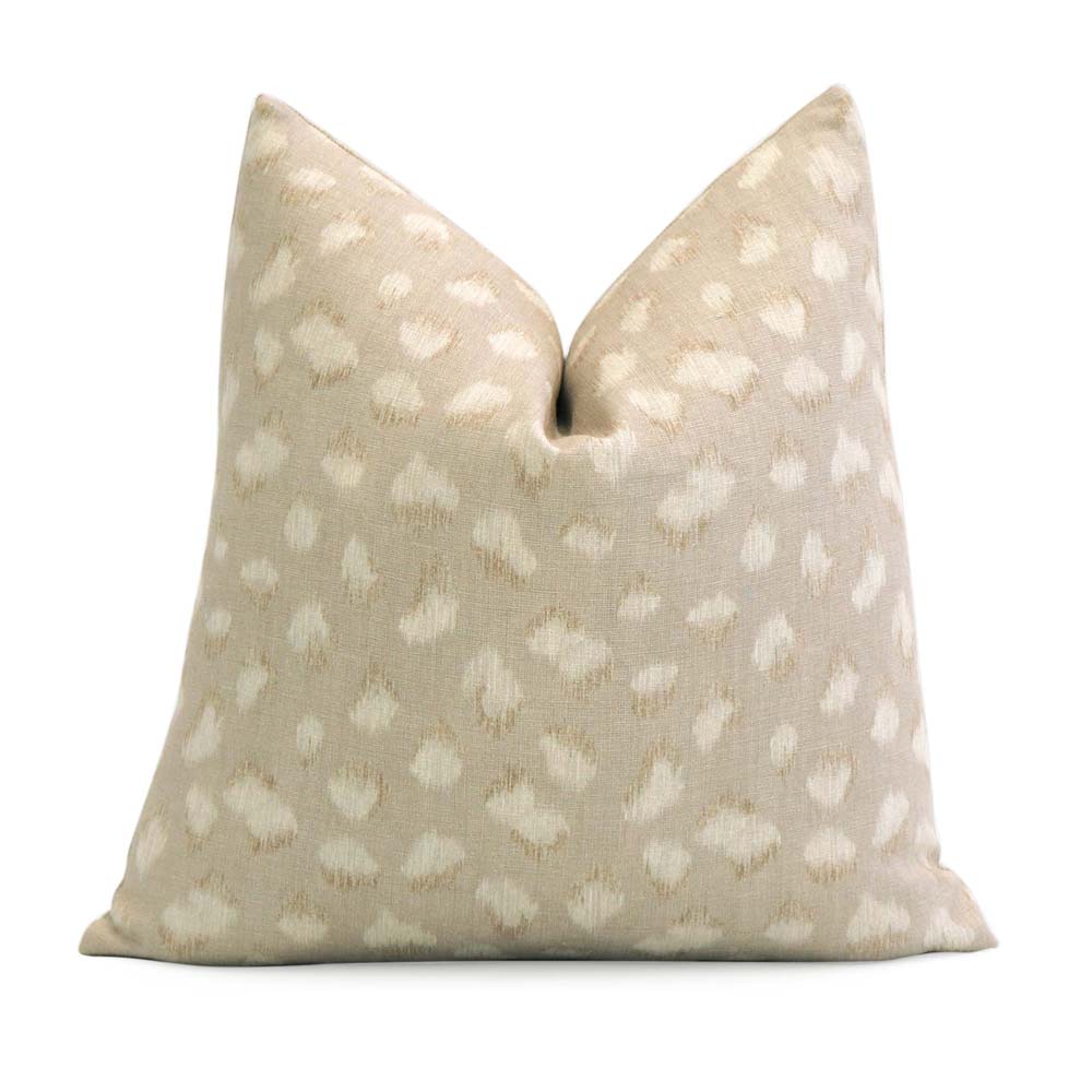 Kelly Wearstler Feline Cheetah Beige Designer Decorative Throw Pillow Cover