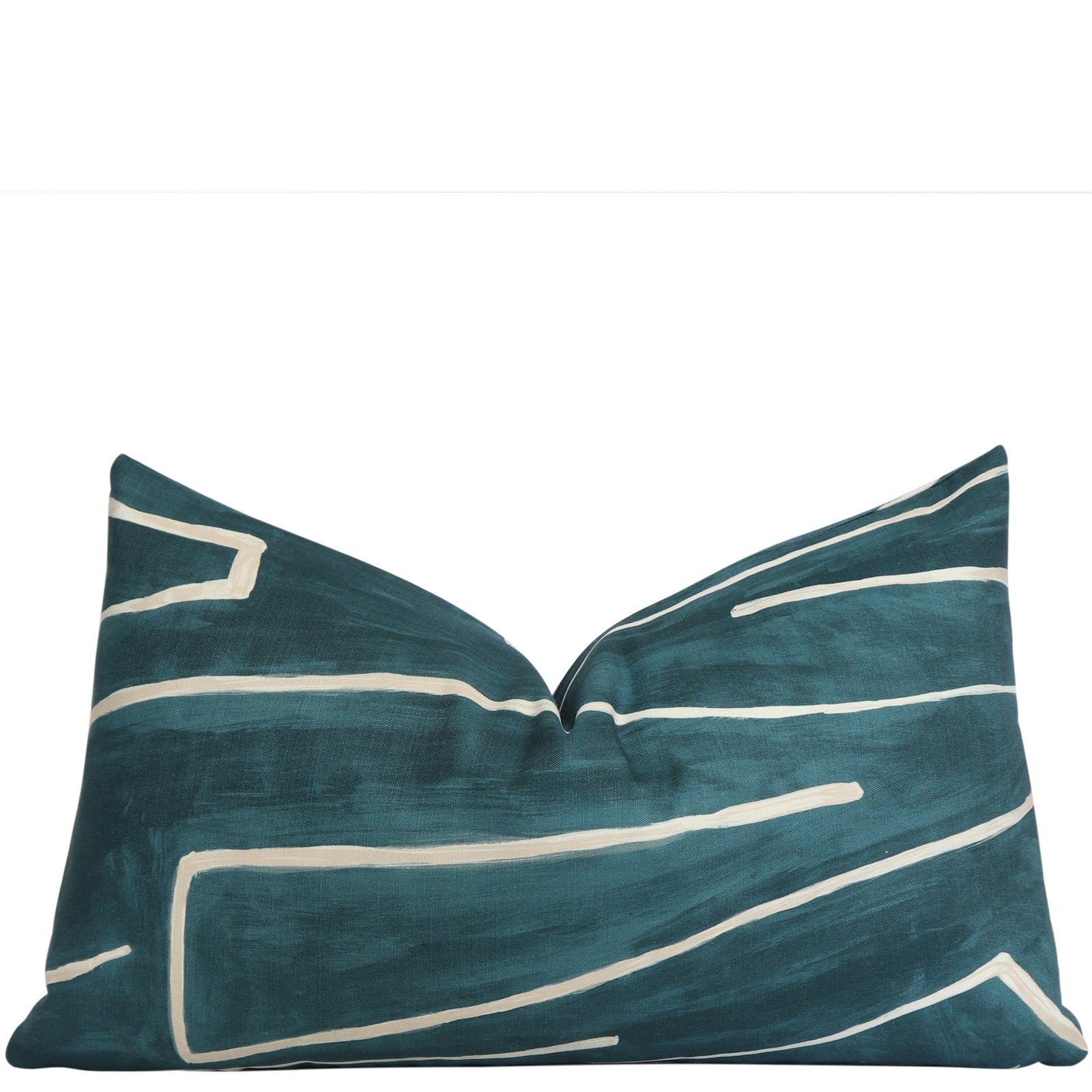 Kelly Wearstler Graffito Teal Lumbar Throw Pillow Cover
