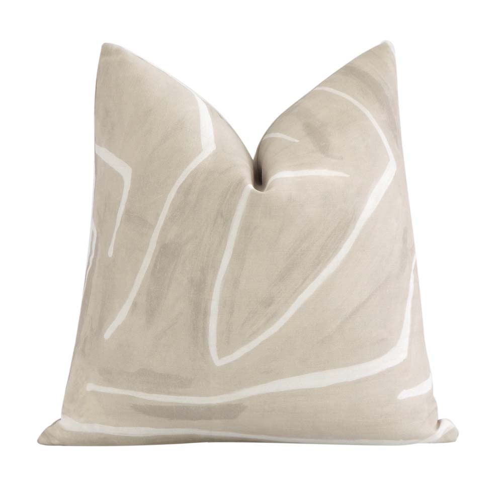 Graffito Kelly Wearstler Beige Geometric Throw Pillow Cover