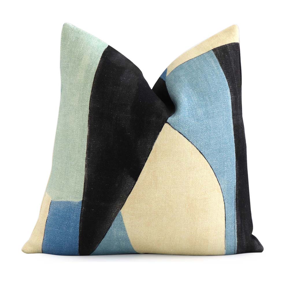 Kelly Wearstler District Cobalt Geometric Designer Throw Pillow Cover