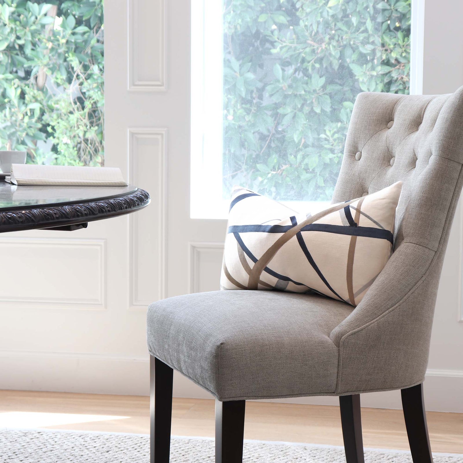 Simpatico Sand Striped Designer Decorative Lumbar Throw Pillow Cover in Home