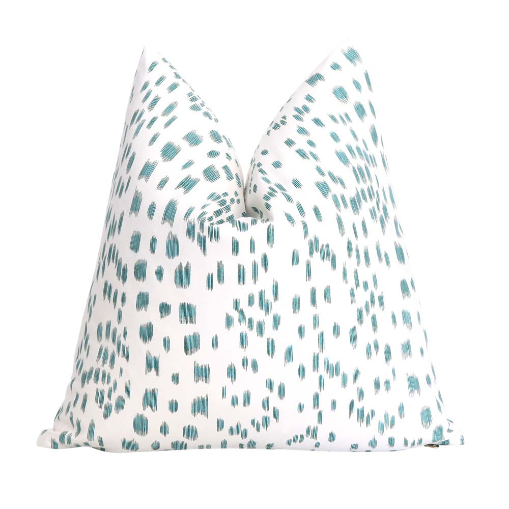 LesTouches Aqua Blue Designer Luxury Throw Pillow Cover