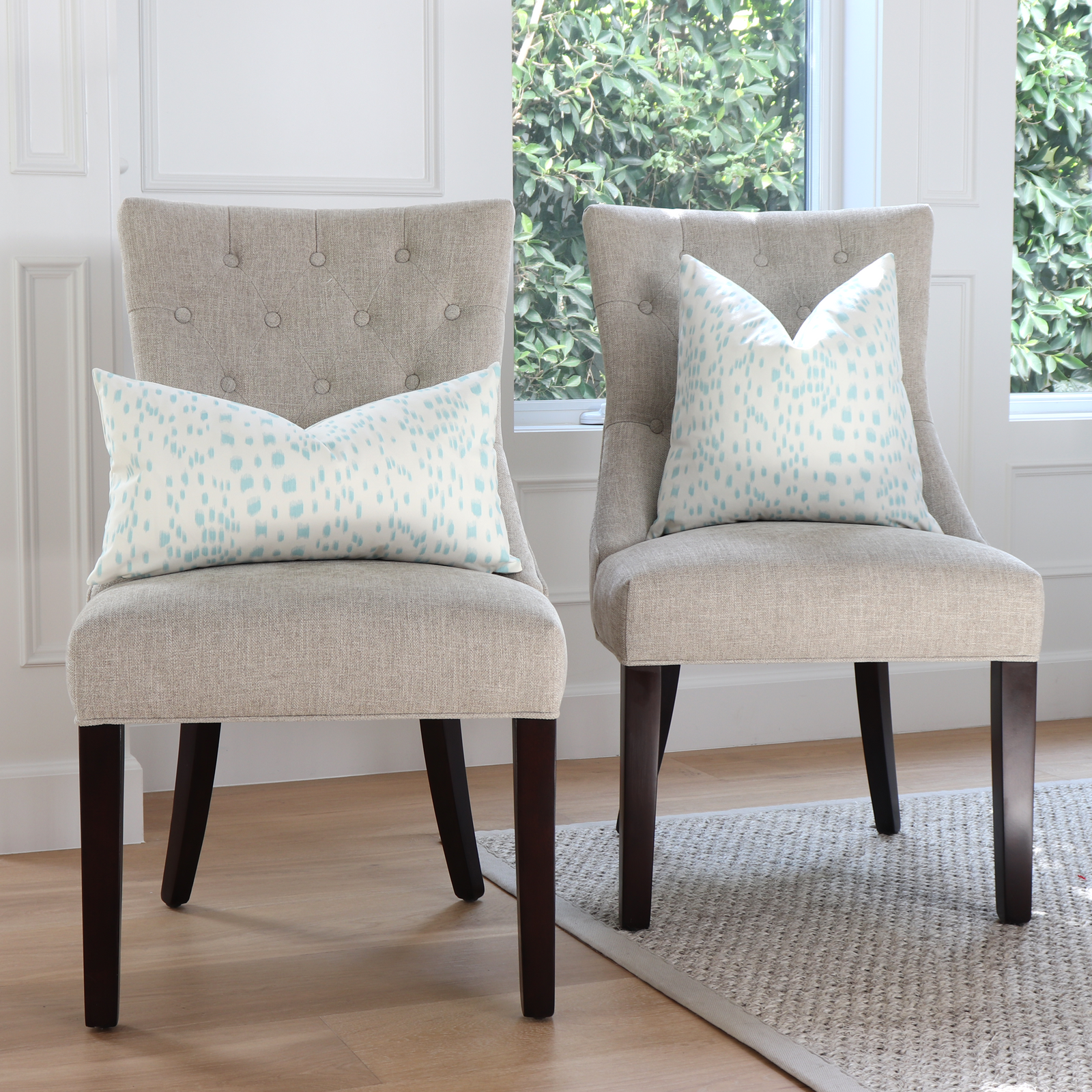 Les Touches Pool Light Blue Throw Pillow Cover in Home