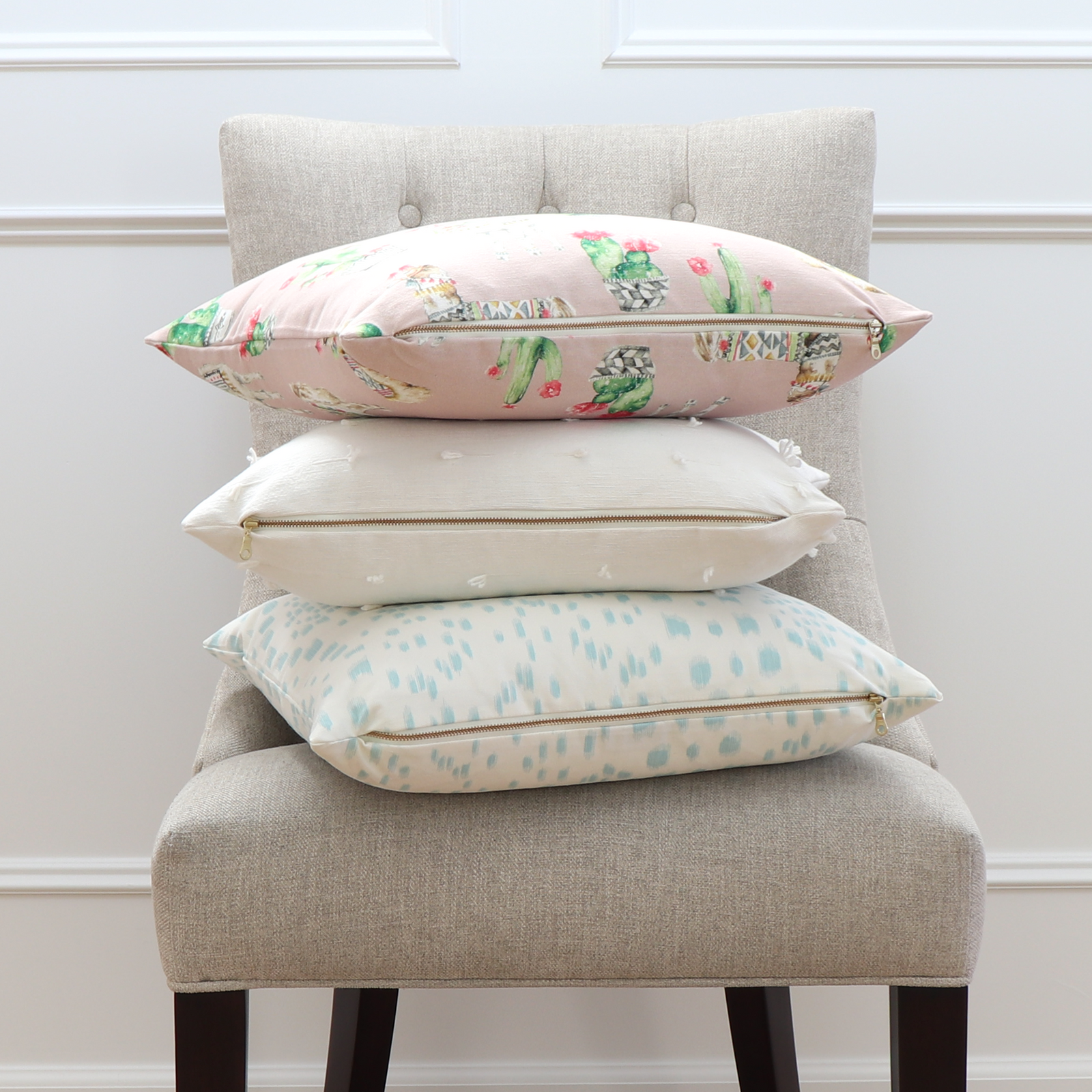 Les Touches Pool Light Blue Throw Pillow Cover with Matching Pillows