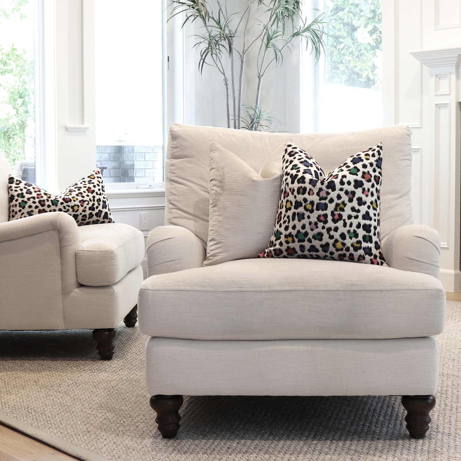 Scalamandre Rosette Disco Woven Colorful Animal Luxury Throw Pillow Cover In Living Room