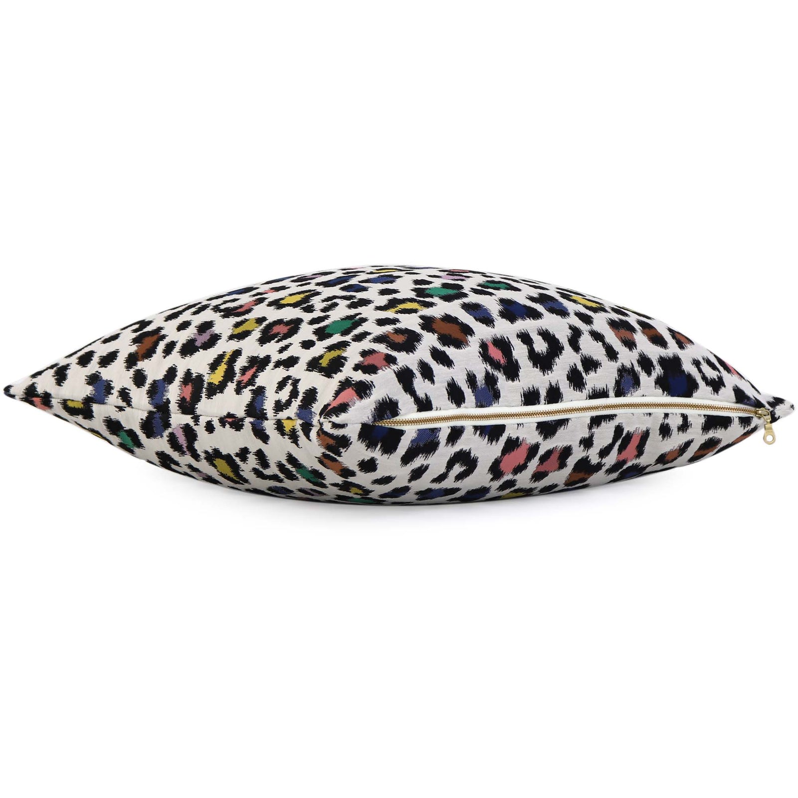 Scalamandre Rosette Disco Woven Colorful Animal Luxury Throw Pillow Cover with Exposed Brass Gold YKK Zipper