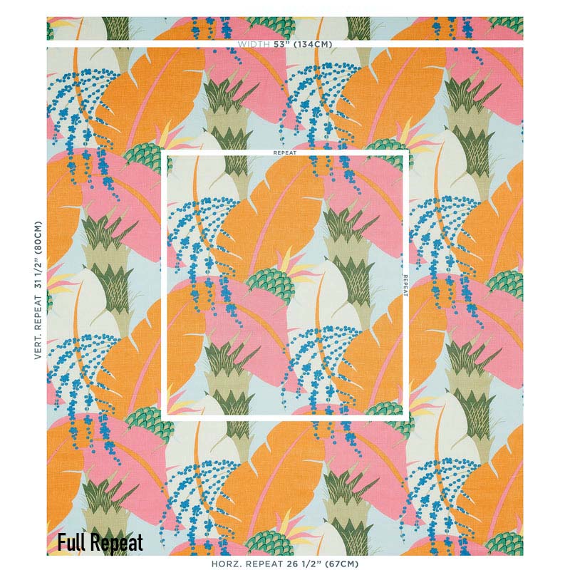 Schumacher Ananas Tropical Pineapple Designer Luxury Throw Pillow Cover with Full Fabric Repeat