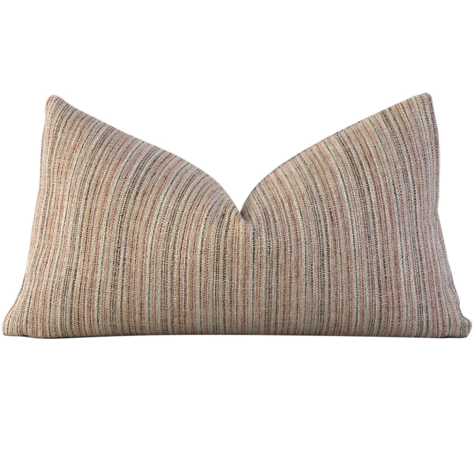 Schumacher Formentera Performance Blush Textured Designer Lumbar Throw Pillow