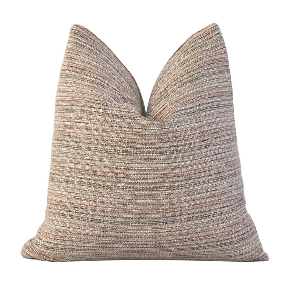 Schumacher Formentera Performance Blush Textured Designer Throw Pillow