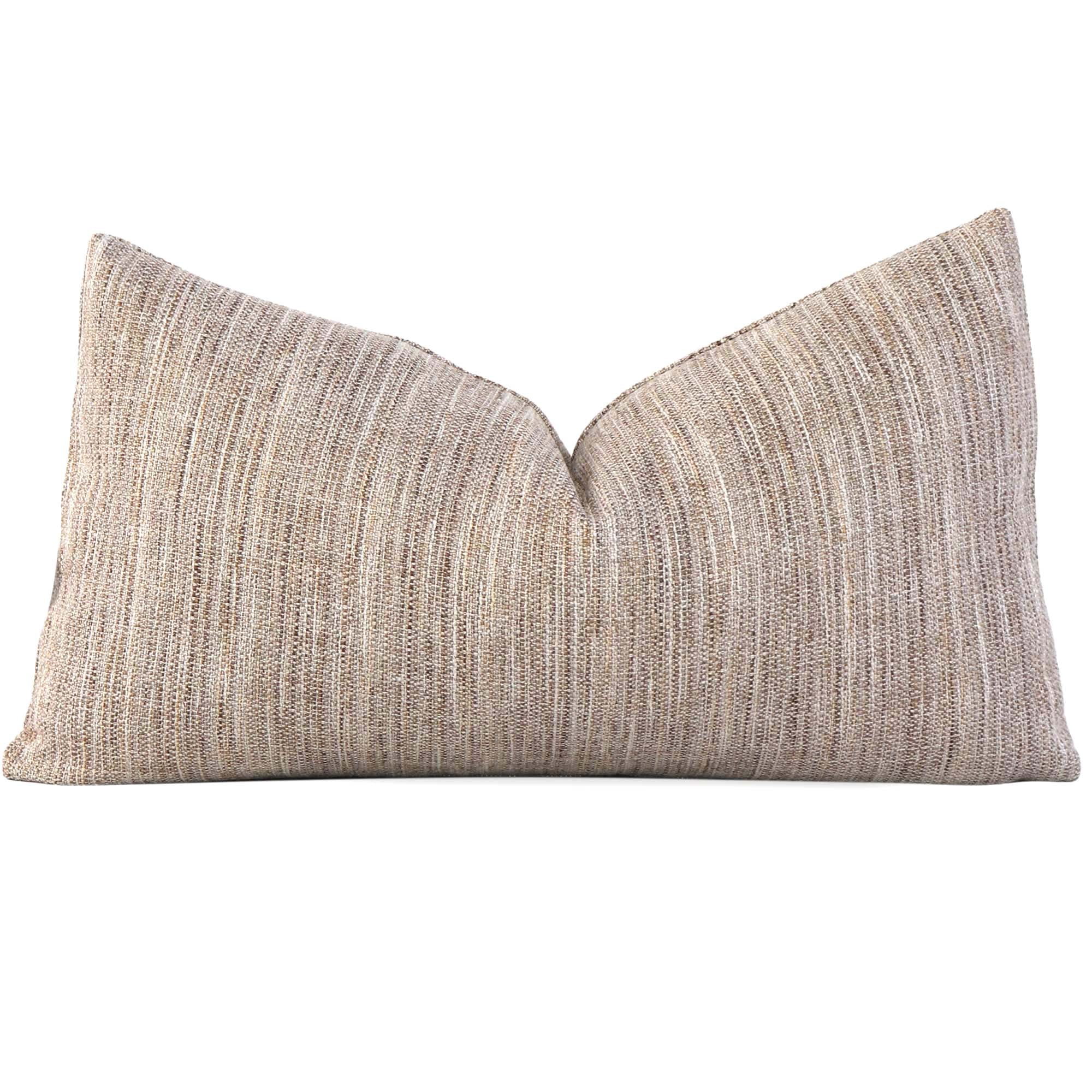 Schumacher Formentera Performance Sand Textured Tweed Designer Decorative Lumbar Throw Pillow Cover