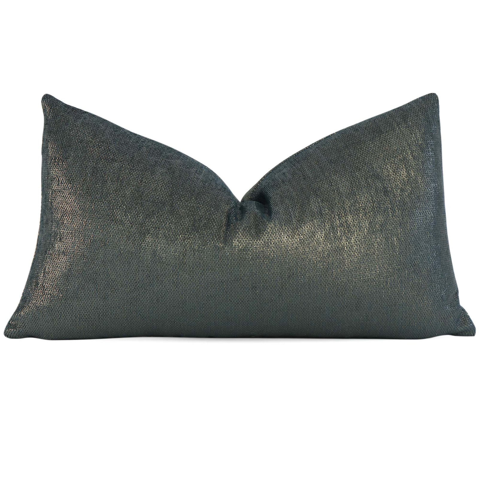 Schumacher Glimmer Peacock Blue Designer Luxury Lumbar Throw Pillow Cover