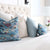 Schumacher Rolling Hills Blue Designer Throw Pillow Cover in Bedroom