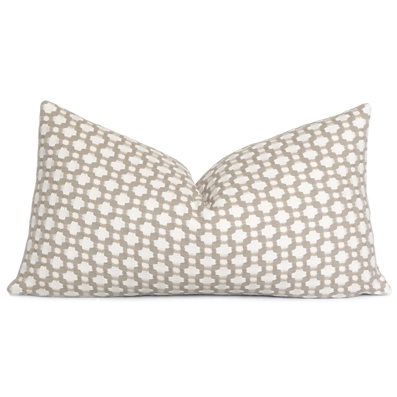 Schumacher Betwixt Stone Gray Lumbar Throw Pillow Cover