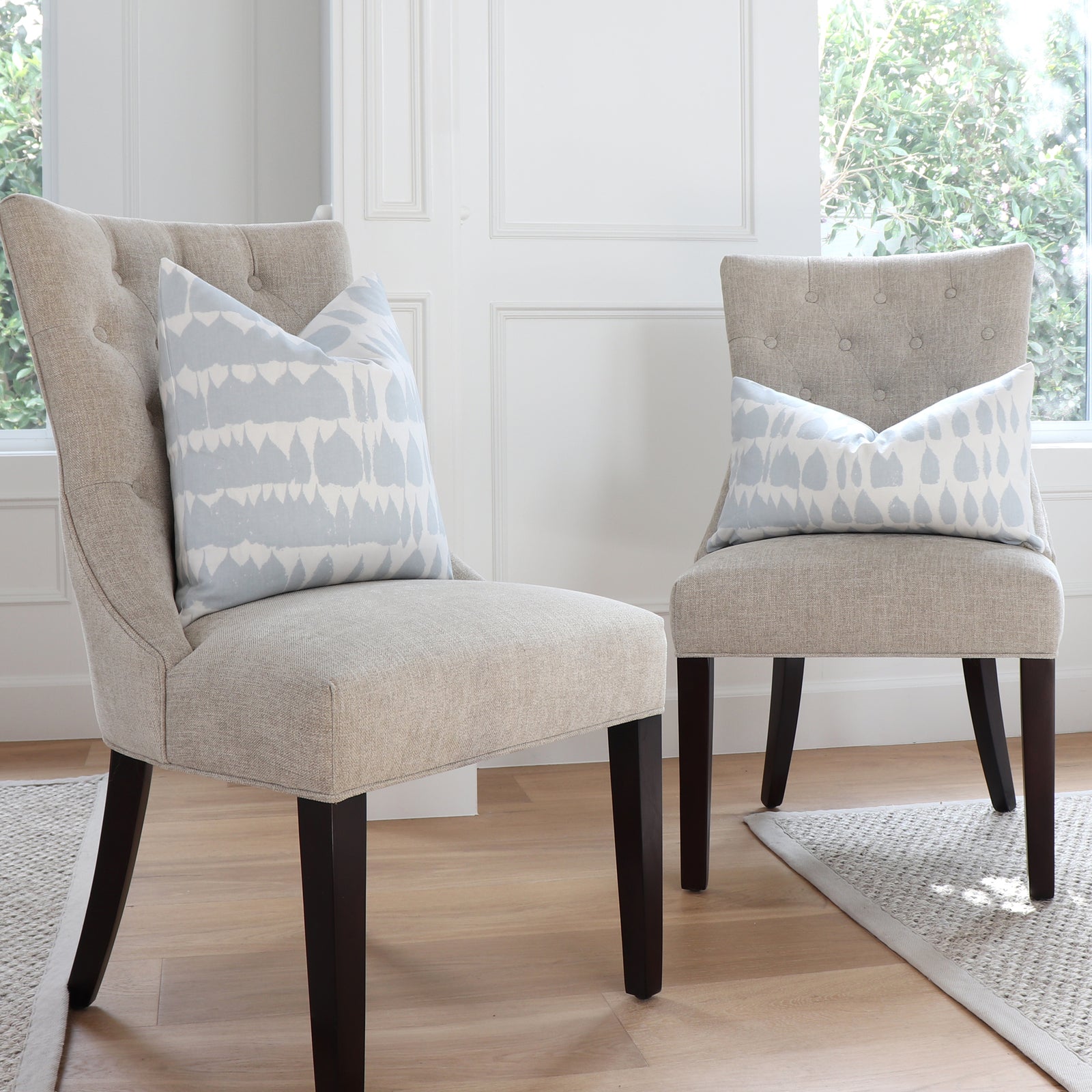 Schumacher Queen of Spain Sky Blue Throw Pillow Cover in Home