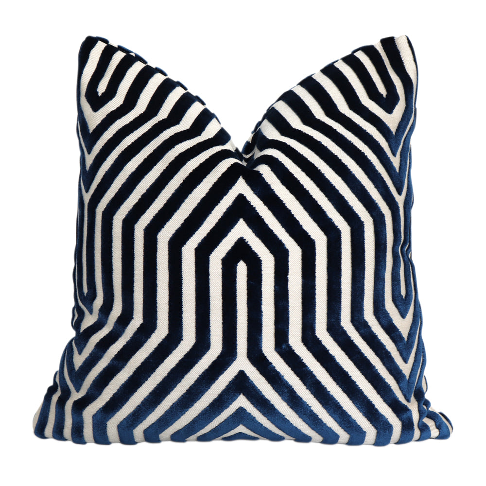 Vanderbilt Bleu Velvet Pillow Cover