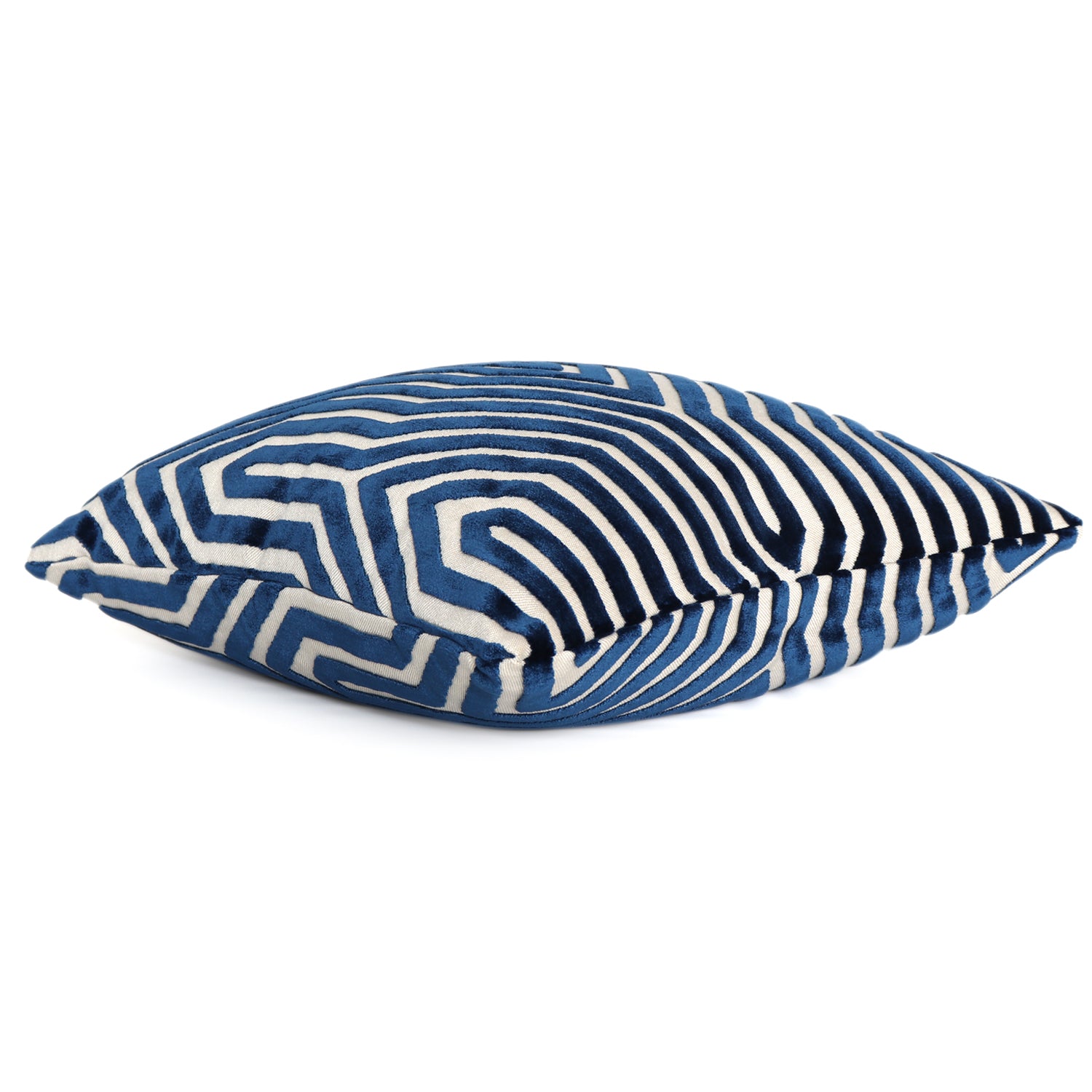 Vanderbilt Bleu Velvet Pillow Cover Side View