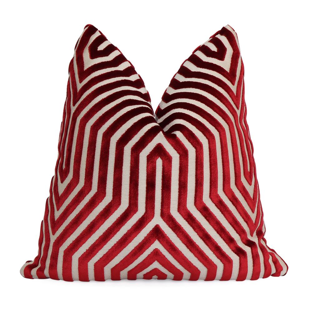 Schumacher Vanderbilt Garnet Velvet Designer Pillow Cover