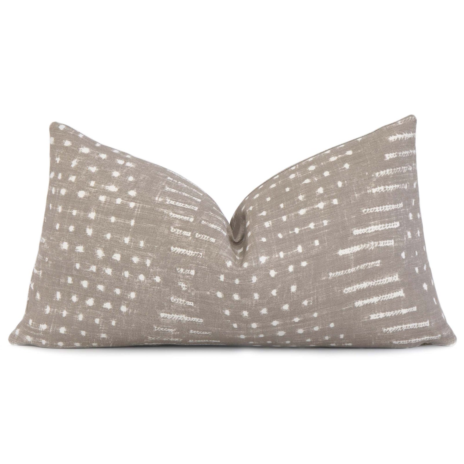 Thibaut Mali Flax Taupe Designer Lumbar Throw Pillow Cover