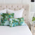 Thibaut Central Park Floral Sky Blue Designer Luxury Throw Pillow Cover with Pom Pom Trim White Linen Euro Shams