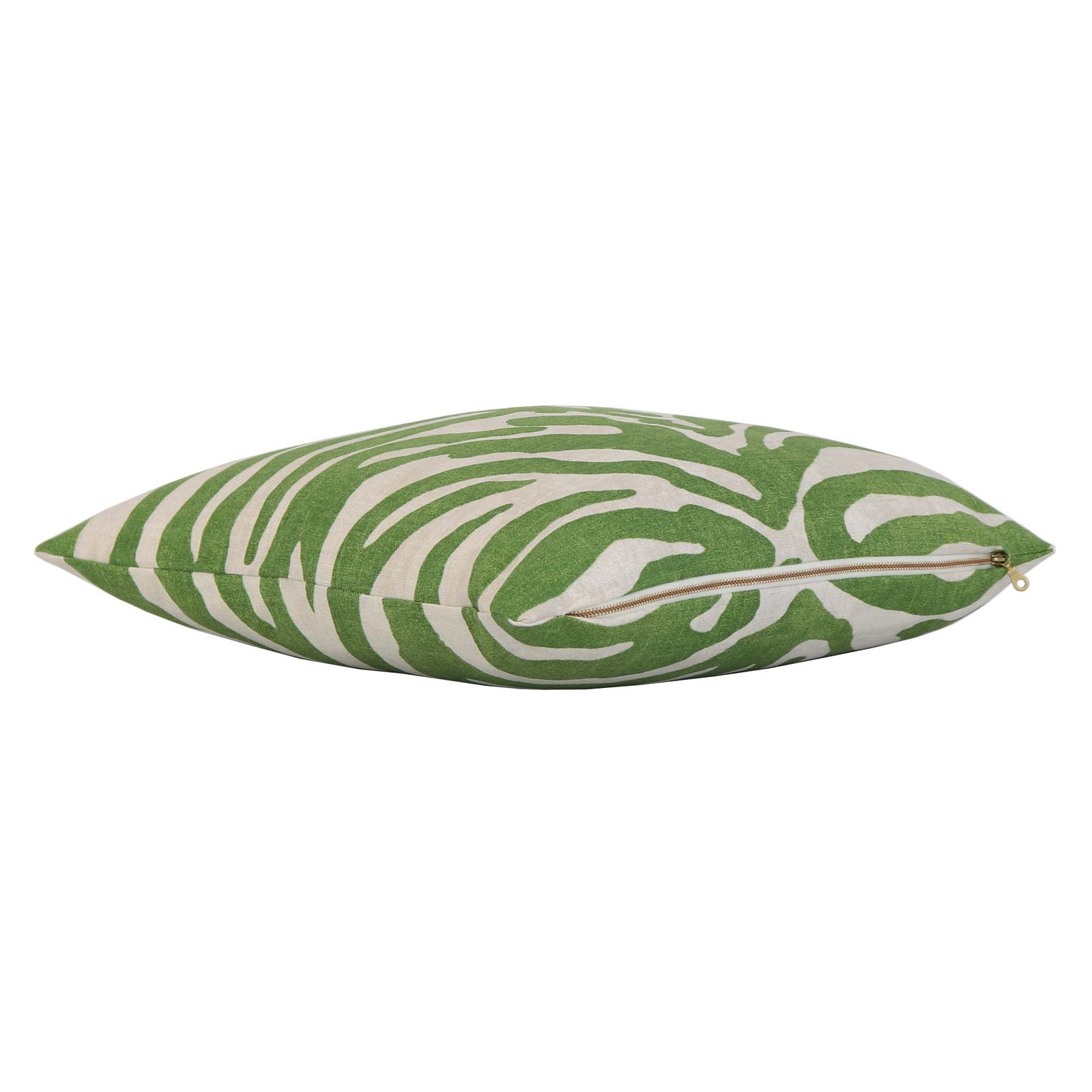 Thibaut Serengeti Zebra Designer Luxury Green Throw Pillow Cover with Gold Zipper
