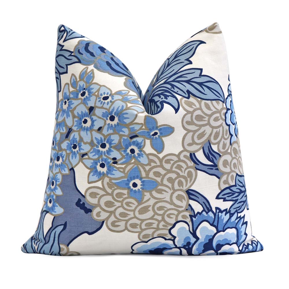 Thibaut Honshu Blue and Beige Decorative Designer Pillow Cover