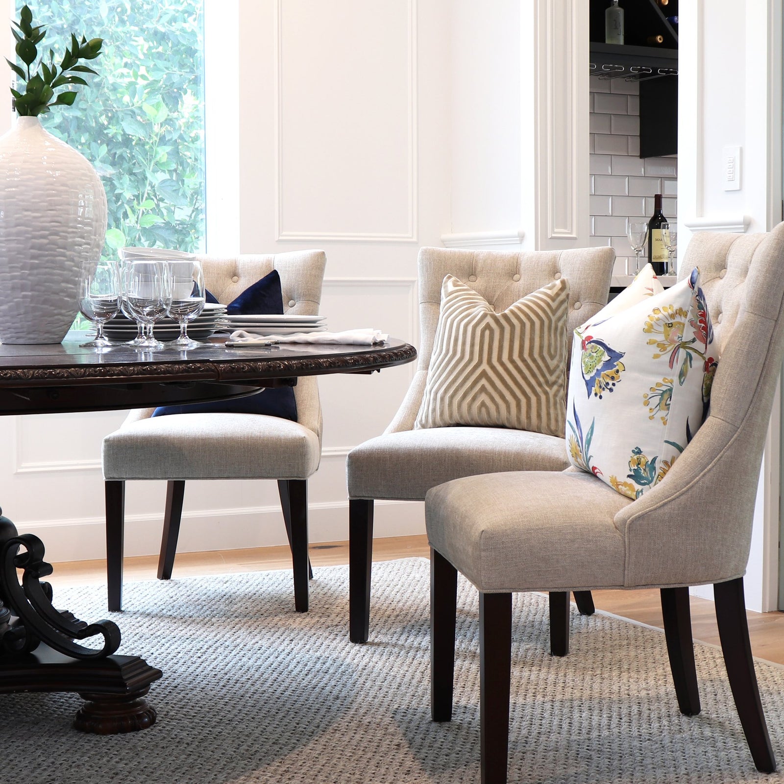 Schumacher Vanderbilt Greige Velvet Designer Pillow Cover in Home