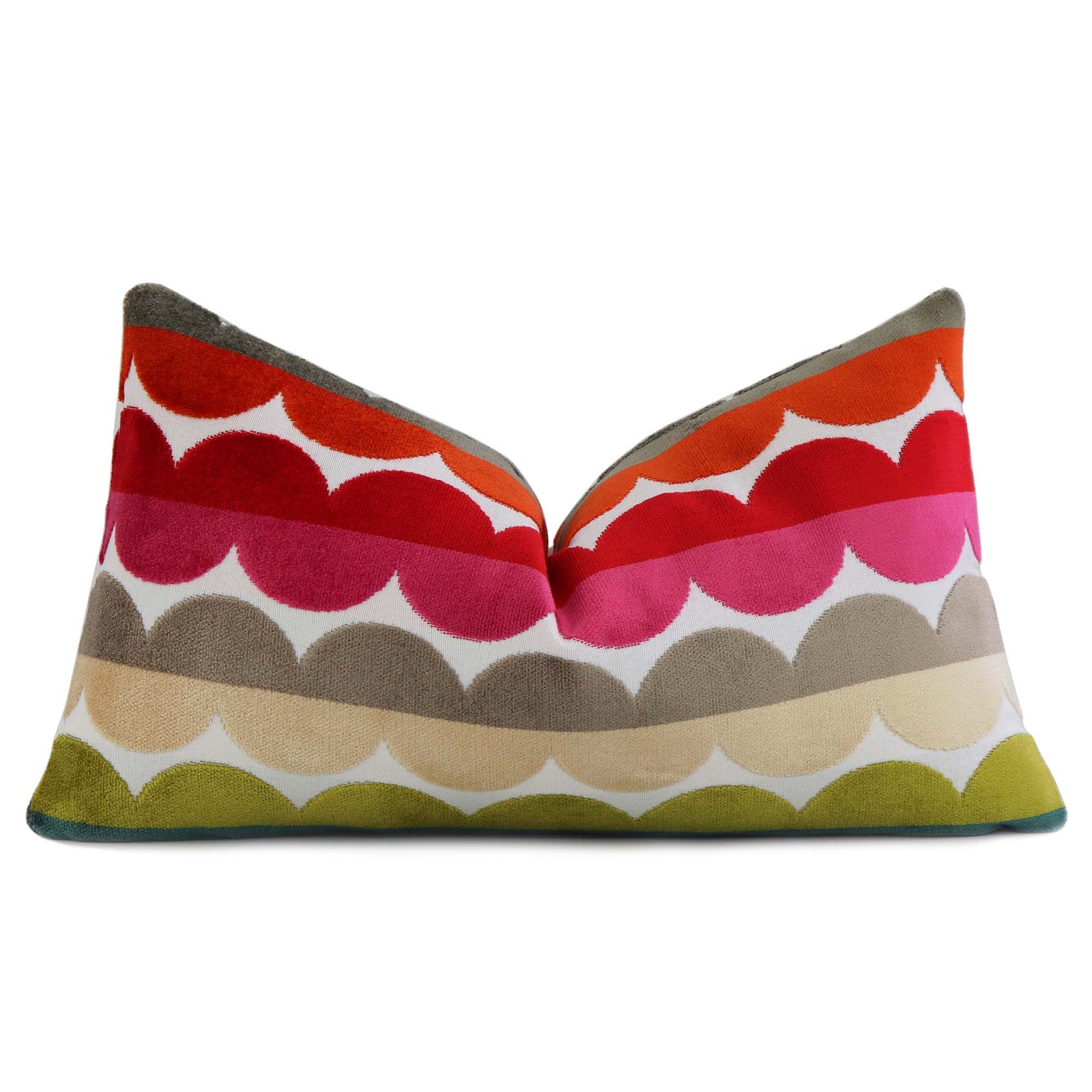 Kravet Jonathan Adler Curvy Velvet Stripes Designer Luxury Decorative Lumbar Throw Pillow Cover