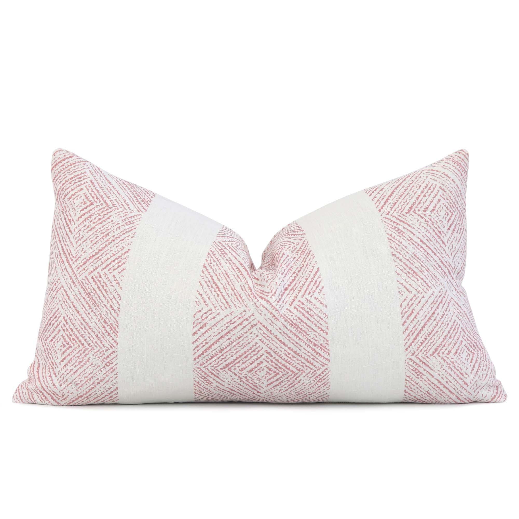Thibaut Clipperton Stripe Blush Pink Designer Luxury Lumbar Throw Pillow Cover