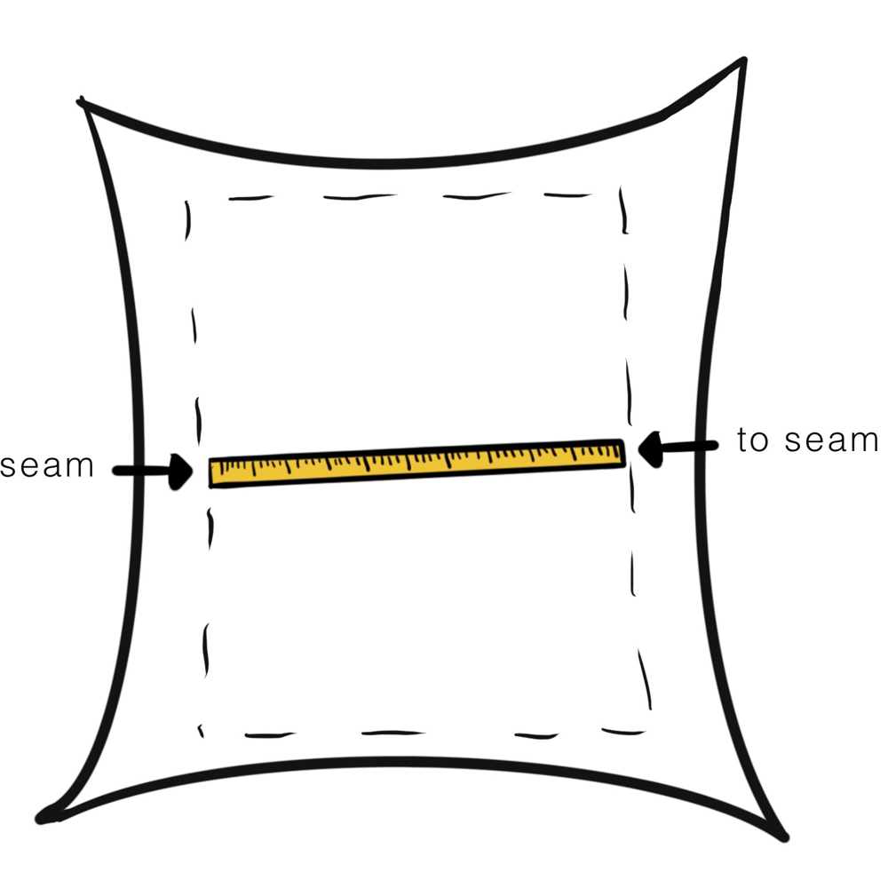 pillow cover sizing circumference measurement diagram