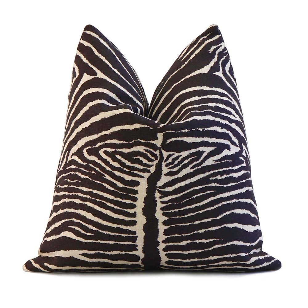Le Zebre Charcoal Brown Pillow Cover