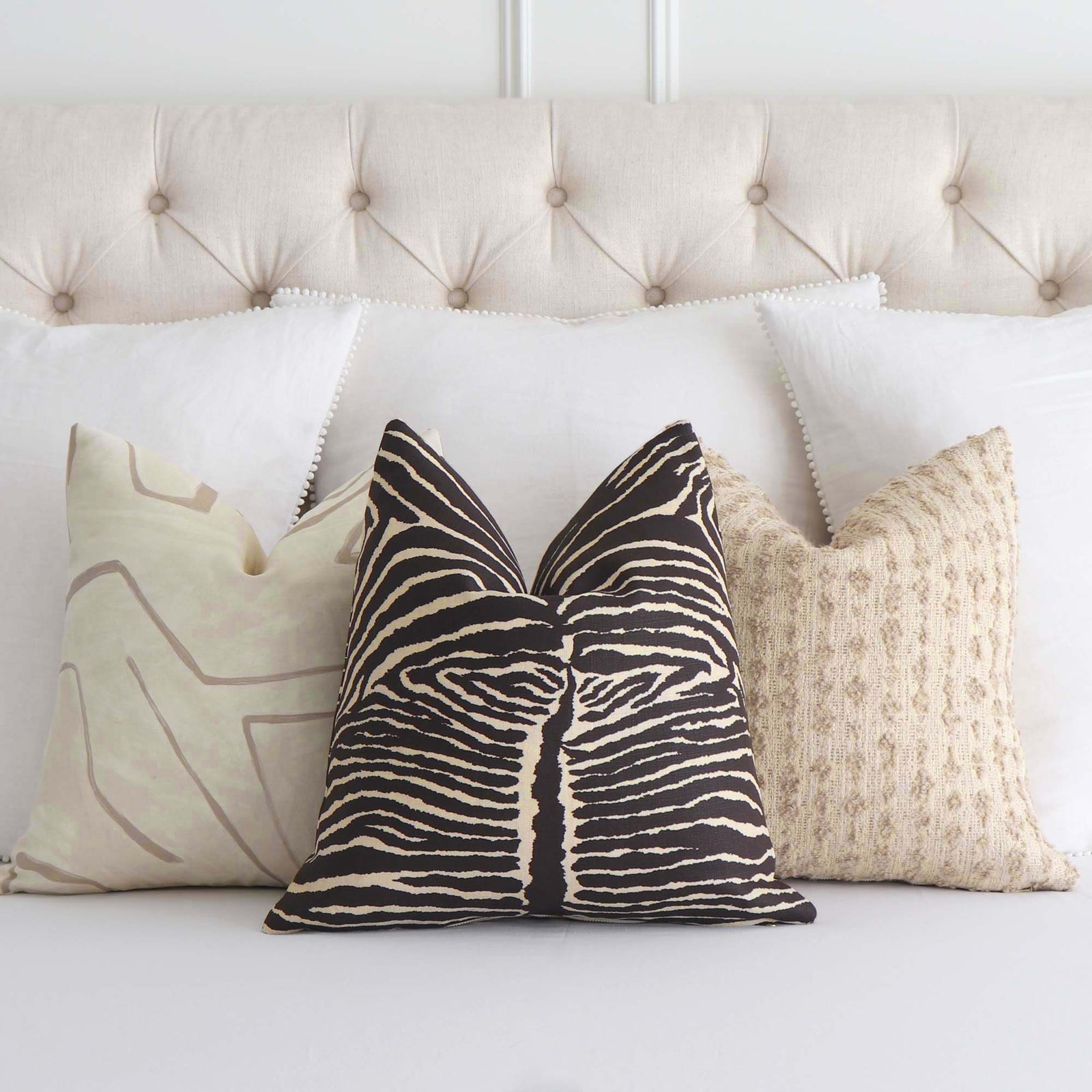 Le Zebre Charcoal Brown Pillow Cover